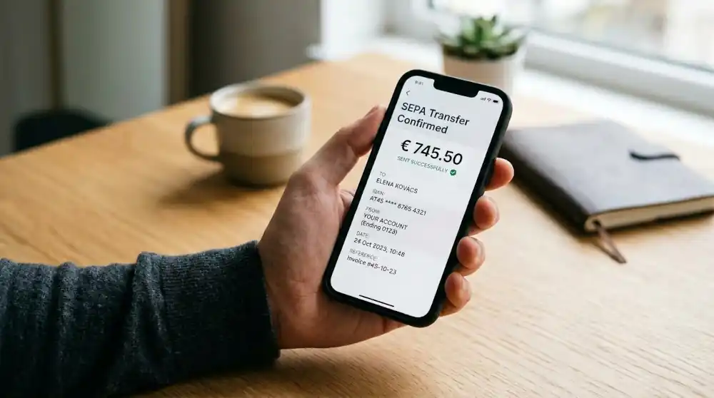 transferencia SEPA verificación beneficiario IBAN euros