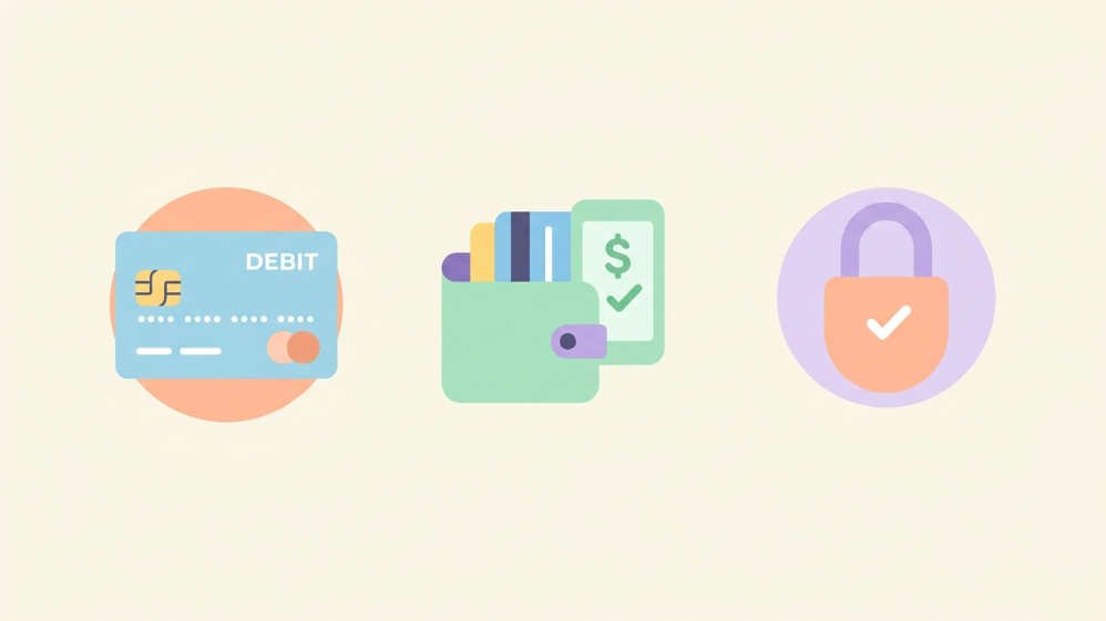 iconos de tarjeta virtual y billetera digital para pagos seguros
