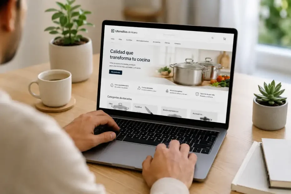 Persona gestionando tienda online ya lista para vender en Perú