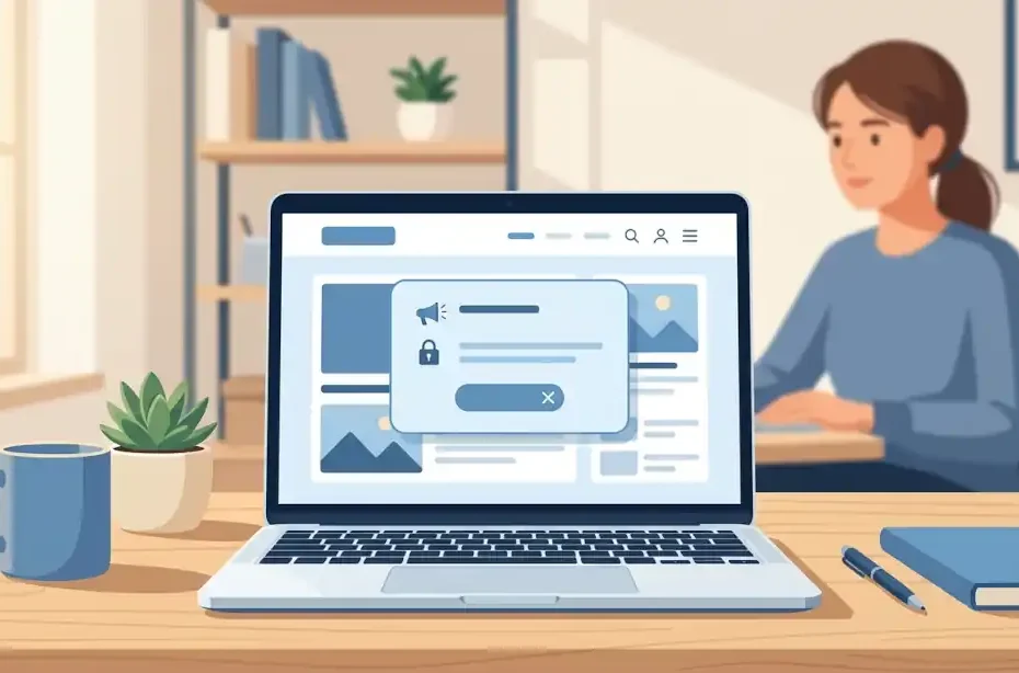 Ilustración del offerwall de Google AdSense sobre un blog