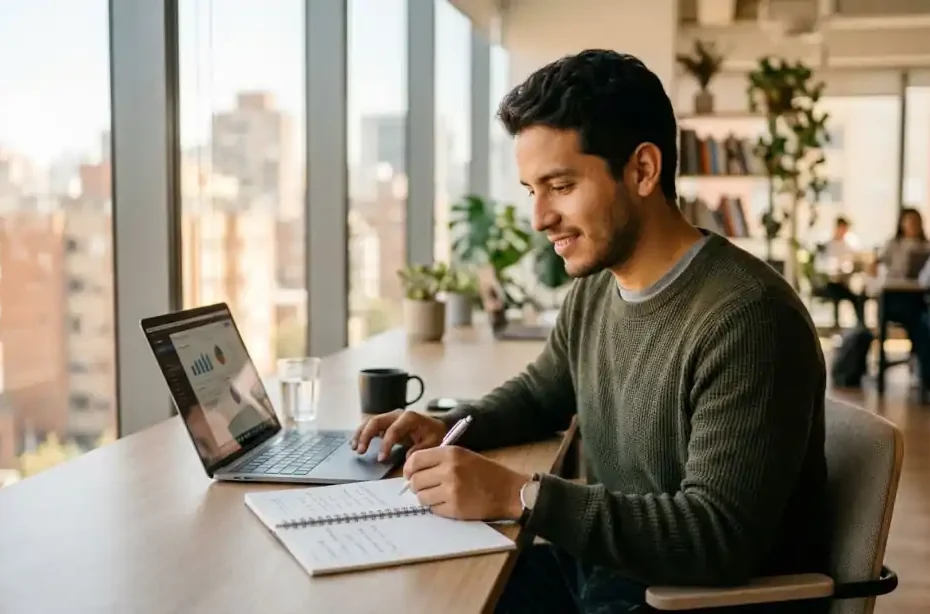 Emprendedores venezolanos estudiando el programa 1000 empresas Polar en línea