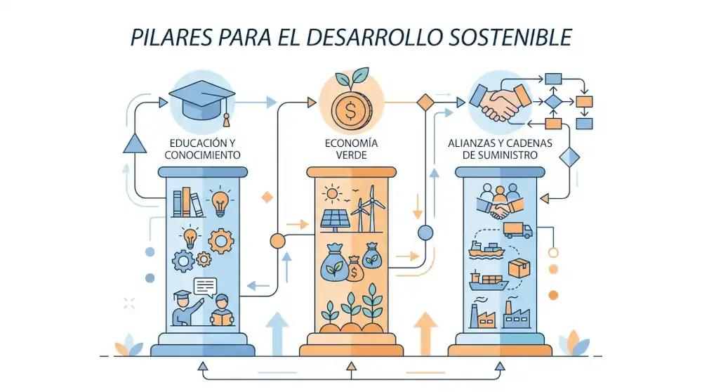 Infografía de las tres vías del programa 1000 empresas Polar